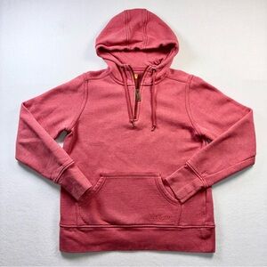Carhartt Women’s 1/4 Zip Hoodie Medium Kangaroo Pocket Sun-washed Red/Pink